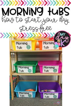 Morning Bins Storage, Kindergarten Lunch Choice Chart, Kindergarten Writing Center Beginning Of Year, Sped Prek Classroom, Soft Starts In The Classroom Kindergarten, Year 1 Morning Activities, Morning Buckets Preschool, Nap Mat Storage Classroom, Tidy Tubs Classroom