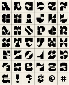 the alphabets and numbers are all in different styles, but one is black on white