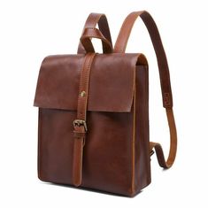 Women Retro Genuine Cow Leather Backpack   Description: Size S:L22xW9xH26.5cm(8.6''x3.5''x10.4'') Material:Genuine Cow Leather Color:Black,Red Brown,Dark Coffee Weight:800g Payment We accept paypal only. How to pay:  We will email to your eBay registered email address  after you winning the item. There is a link to direct  you a secured checkout page. You should confirm your  purchase and provide your shipping address there. (Normally, we ship the item  according to your address in eBay. ) At th Leather Backpacks School, Full Grain Leather Bag, Vintage Leather Backpack, Handmade Leather Backpack, Leather Backpack For Men, Large Leather Bag, Upcycled Bag, Leather Laptop Backpack, Brown Leather Backpack