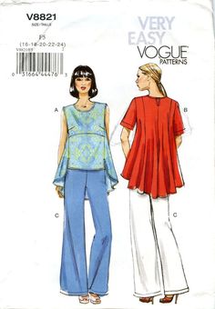 a women's top and pants sewing pattern