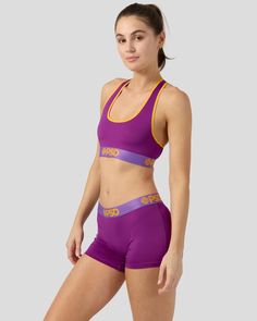 It’s time to liven up your solids with this brand-new color-blocked hue, Plum Pop. Made from a silky poly blend, the PSD Sports Bra is breathable yet slightly compressive, bringing you the comfort and support you need for everything you get into. | Women's Solids - Plum Pop Sports Bra in Purple, Size Large, Polyester/Blend - PSD Girl Body, Bra Sizes, Sports Women, New Color, Plum, Sports Bra, Size Medium, Bring It On, Size Small