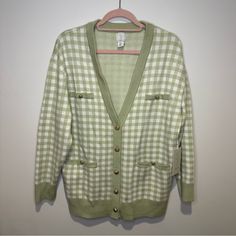 Thank You For Checking Out My Closet! Accepting All Reasonable Offers!! If You Are Interested In Multiple Items Please Create A Bundle. Comment Below With Any Questions! Nwt Joie Green Gingham Cardigan Sweater Size Large Plaid Long Sleeve Sweater For Spring, Spring Preppy Workwear Sweater, Chic Plaid Cardigan For Spring, Preppy Long Sleeve Cardigan For Spring, Preppy Long Sleeve Spring Cardigan, Plaid Cotton Cardigan For Spring, Spring Plaid Long Sleeve Cardigan, Plaid Long Sleeve Cardigan For Spring, Gingham Cardigan