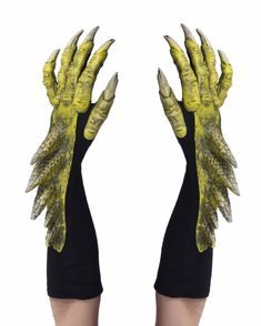 Green Dragon Gloves made from cotton/poly gloves with latex scales perfect for all dragon, alien and amphibian creatures.The perfect addition to any cosplay costume. Works well for Dragon, Reptile, Dinosaur costumes. Dragon Gloves, Lizard Costume, Dragon Halloween Costume, Dinosaur Claw, Dragon Halloween, Costume Gloves, Dragon Costume, Dinosaur Costume, Cotton Gloves