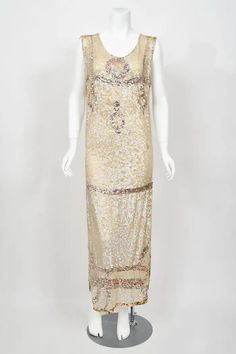 1920's Iridescent Ivory and Gold Beaded Sequin Sheer-Net Deco Tabard Flapper Dress For Sale at 1stDibs Dance Dress, Dress For Sale, Historical Fashion, Dance Dresses, Gold Beads, Dresses For Sale, Flapper Dress, Evening Dresses, Sequin