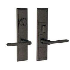 an image of two door handles with the handle on one side and the latch on the other