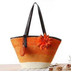 Brand Name: MR.YLLSShape: BucketHandbags Type: Shoulder BagsTypes of bags: Shoulder HandbagsOrigin: CN(Origin)Main Material: StrawClosure Type: zipperHardness: SOFTExterior: NONEStyle: CasualLining Material: PolyesterOccasion: VersatileGender: WOMENPattern Type: FloralNumber of Handles/Straps: TwoDecoration: AppliquesDecoration: FlowersItem Type: Handbags Orange Clothing, Best Beach Bag, Summer Handbag, Big Tote Bags, Knitting Tote, Straw Beach Bag, Bag Flower, Summer Handbags, Straw Tote Bag