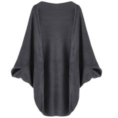 Collarless Half Batwing Sleeve Knit Open Front Loose Women Casual Cardigan - Carbon Gray - 4H18554514 - Original Design-Women's Clothing  #OriginalDesignWomensClothing #Original #DesignWomen's #Clothing One-size Batwing Sleeve Sweater For Layering, One Size Batwing Sleeve Sweater For Layering, Cozy Knit Cardigan With Batwing Sleeves, Spring Knit Cardigan With Batwing Sleeves, Oversized Open Front Knit Top, Winter Soft Knit Batwing Sleeve Cardigan, Winter Soft Knit Cardigan With Batwing Sleeves, Soft Knit Batwing Sleeve Cardigan For Winter, Oversized Batwing Sleeve Cardigan For Layering