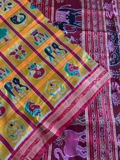 Beautiful Odisha Handloom pure Silk Saree with ethnic designs  Suitable for parties, weddings Dry clean only Party Kleidung, Ethnic Design, Soft Silk Sarees, Pure Silk Sarees, Deep Red, Pure Silk, Silk Saree, Silk Sarees, Dry Clean