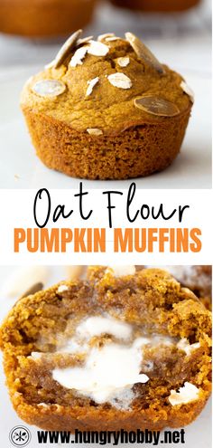 pumpkin muffins with white frosting in the middle