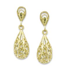 14KT Yellow Gold Drop Filagree Earrings Filigree Jewelry, Gold Filigree, Amazon Affiliate, Fashion Earrings, Gold Diamond, Beautiful Jewelry, 1 Inch, 4 Inch, Dangle Drop Earrings