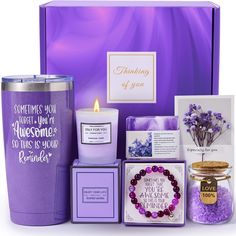 PRICES MAY VARY. Exquisitely Curated Mothers Day Gifts: Citta Lavender Spa Gift Set for Women - Perfect for Mother's Day, Christmas, Birthday, and Valentine's Day - Includes 20oz Stainless Steel Tumbler, Handmade Soap, Natural Stone Bracelet, Bath Salts, Lavender Scented Candle, Dried Flower Greeting Card, and Elegant Gift Box, each item is designed with utmost care and attention to detail, that reflect our commitment to elegance and sophistication. A Heartfelt and Thoughtfully Designed Surprise Handmade Lavender Soap, Spa Basket, Mom Best Friend, Lavender Spa, Moms Best Friend, Lavender Scented Candle, Lavender Gifts, Lavender Aromatherapy, Spa Gift Basket