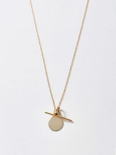 Mini Disk & Toggle Necklace – Loren Stewart Toggle Necklace, Gold Disc, Disc Pendant, Yellow Gold Chain, 14kt Gold, Gold Chains, Charm Necklace, Yellow Gold, Chain