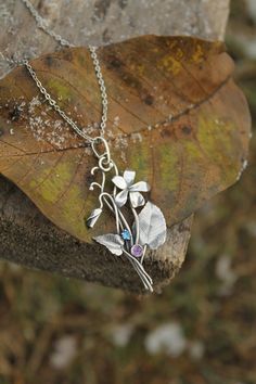 Ursula Jewelry, Viola Flower, Woodland Earrings, Botanical Earrings, Floral Pendant, Violet Flower, Garden Flower, Pet Necklace, Floral Jewellery