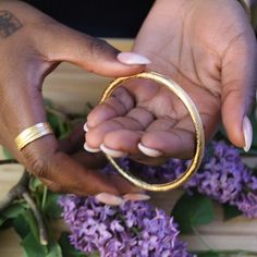 A fully rounded bangle has arrived to the site! I've been really trying to find a way to make a nice substantial bangle and I think this is it! This bangle is named after my paternal aunt, the oldest of my father's siblings, who happened to transition a few years back on my birthday. She was a stern woman who played no games, but I think that's what being the oldest does to some people, right? My Aunt Margie wasn't big on lots of jewelry, but I think she would approve of these bangles, as they a Adjustable Hoop Bangle For Everyday, Adjustable Bohemian Bangle For Anniversary, Everyday Bangle Bracelets, Brass Bangle Bracelet For Everyday Wear, Adjustable Artisan Bangle, Artisan Adjustable Round Bangle, Everyday Stackable Bangle, Stackable Brass Bangle As Gift, Stackable Brass Bangle For Gift