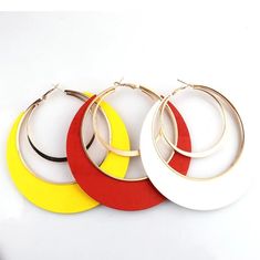 Big Earrings, Bold, Hoop Earrings, Round Earrings - Etsy Trendy Red Circular Jewelry, Trendy White Round Hoop Earrings, Modern Red Round Earrings, Trendy Small Hoop Red Earrings, Modern Red Hoop Earrings, Trendy Red Hoop Earrings, Trendy Small Red Hoop Earrings, Modern Red Hoop Jewelry, Trendy Circle Earrings