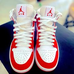 Questions? Leave A Comment Below! Jordan Red, Shoes Air, Womens Jordans, Red Nike, Nike Sneakers, Air Jordan 1, Jordan Shoes, Jordan 1, Womens Shoes Sneakers