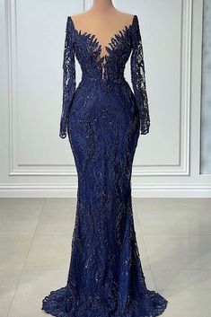 V-neck Mermaid Lace Floor-length Long Sleeve Sequined Prom Dress Prom Dress Pictures, Trendy Prom Dresses, Braut Make-up, Prom Girl, Gala Dresses, Prom Dresses With Sleeves, Glam Dresses, Luxury Style, Lace Fashion