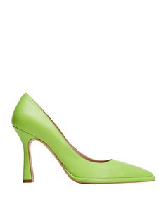 These Made-in-Italy pumps boast a sophisticated pointed toe and elegant spool heel. This model is produced in solid-color leather and comes complete with a leather sole that guarantees greater comfort. , Color: Acid green , Size: 8 Spool Heel, Comfort Color, Nappa Leather, Made In, Designer Brands, Women's Pumps, Soft Leather, Clothing And Shoes, Heel Height