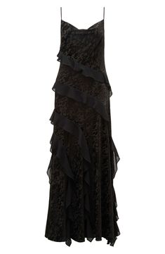 Steal the show in this evening-out maxi accented with floaty ruffles that flutter as you walk across the room. Rich velvety blooms enhance the romantic look and feel. 48" center front length (size 8) Hidden side-zip closure Square neck Adjustable straps Lined 93% polyester, 7% elastane Hand wash, line dry Imported Tiered Ruffled Skirt Evening Dress, Glamorous Tiered Evening Dress With Ruffles, Tiered Ruffled Evening Dress, Evening Floor-length Maxi Dress With Ruffled Skirt, Floor-length Ruffled Maxi Dress For Evening, Elegant Party Maxi Dress With Ruffled Straps, Tiered Maxi Dress With Ruffles For Evening, Sleeveless Ruffled Skirt Evening Dress For Gala, Glamorous Ruffled Maxi Dress For Gala