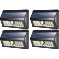 4 pack solar powered motion sensor security lights for home and garden use, outdoor lighting