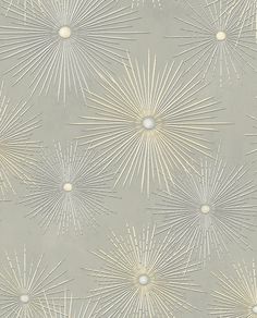 an artistic wallpaper with gold and white starbursts on brown paper background