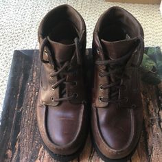 Brown Leather Timberland Boots With Extra Leather Laces Timberland Leather Boots, Timberlands Shoes, Timberland Shoes, Timberland Mens, Timberland Boots, Chukka Boots, Leather And Lace, Black And Brown, Brown Leather