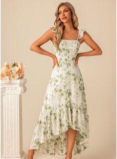 JJ's House No Ruffle Floral Print Satin Asymmetrical Midi Square Spring Summer A-line Yes White S Height:5.7ft(174cm) Bust:33.5in(85cm) Waist:26in(66cm) Hips:36in(91cm) Beach Garden / Outdoor Dress. #JJ's House #No #Ruffle #FloralPrint #Satin #Asymmetrical #Midi #Square #Spring #Summer #Aline #Yes #White #S #Beach #GardenOutdoor #Dress Elegant Sleeveless Dress For Garden Party, Cheap Green Sleeveless Floral Dress, Boho Bridesmaid Dress Midi, Different Colored Bridesmaid Dresses May, Best Bridesmaid Dresses Beach, Beach Bridesmaid Dresses Satin, Luxury Sleeveless Ruffle Dress For Garden Party, Cheap White Floral Dress For Garden Party, Elegant Floral Dress Sage