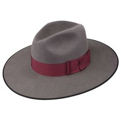 Stetson Tri-City Wide Brim Fur Felt Fedora: DelMonico Hatter Modern Fitted Fedora With Short Brim, Modern Fitted Fedora With Flat Brim, Classic Fur Felt Fedora With Flat Crown, Chic Fedora With Flat Crown For Formal Occasions, Chic Formal Fedora With Flat Crown, Modern Wide Brim Hat For Formal Occasions, Luxury Brimmed Fedora For Fall, Elegant Fur Felt Fedora For Fall, Luxury Fur Felt Hat Bands For Formal Occasions