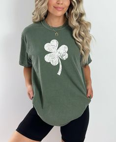 "💛Thank you so much for visiting my store💛 This St. Patrick's Day shirt is the perfect blend of comfort and style! Made from Comfort Colors® soft, pre-washed fabric, it's designed for maximum comfort and a relaxed, vintage look. The retro distressed shamrock design is perfect for celebrating St. Patty's Day in style. The trendy vintage clover adds a touch of Irish luck to this shirt, making it a great choice for those looking to add some festive flair to their wardrobe. Whether you're hitting St. Patrick's Day Graphic Print Crew Neck Top, St. Patrick's Day Crew Neck T-shirt, Green Short Sleeve T-shirt For St. Patrick's Day, Green Crew Neck Tops For St. Patrick's Day, St. Patrick's Day Cotton T-shirt With Letter Print, St. Patrick's Day Cotton Crew Neck Tops, Green Cotton T-shirt For St. Patrick's Day, Casual Green T-shirt For St. Patrick's Day, Casual Pre-shrunk T-shirt For St. Patrick's Day