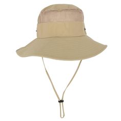 Weather the outdoors with this breathable Boonie. Its mesh crown and drawstring adjuster provides breathability and comfort. Its material and shape make it perfectly packable for easy on the go storage. For more ways to wear simply adjust the chin cord and snap the brim into place. Whether you are on the water fishing or simply spending time in the basking sun this hat is the perfect companion for you. Made of 100% Polyester Lightweight Solid Bucket Hat For Outdoor, Lightweight Solid Color Bucket Hat For Outdoor, Adjustable Durable Bucket Hat For Camping, Adjustable Fit Hats For Outdoor Activities, Durable Bucket Hat For Outdoor Activities, Durable Curved Brim Bucket Hat For Outdoor, Durable Adjustable Bucket Hat For Camping, Lightweight Breathable Bucket Hat With Curved Brim, Durable Outdoor Bucket Hat With Curved Brim