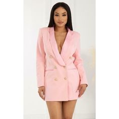 Reposhing This Item I Purchased From @Luxuryloverla. Loved It, But Ready To Rotate For Something New. Questions? Leave A Comment Below! Feminine Fitted Long Sleeve Blazer Dress, Feminine Long Sleeve Blazer Dress For Party, Feminine Pink Mini Dress For Office, Double-breasted Blazer Dress For Date Night, Chic Pink Long Sleeve Blazer Dress, Chic Pink Blazer Dress For Night Out, Pink Double-breasted Blazer Dress, Chic Pink Blazer Dress For Spring, Feminine Blazer Dress For Work