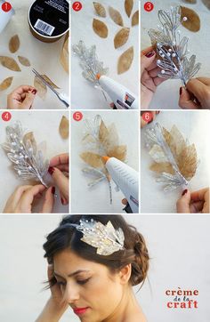 Headband Diy, Diy Wedding Hair, Diy Fashion Projects, Fashion Crafts, Diy Craft Tutorials, Diy Bridal, Pinterest Diy, Diy Headband, Fashion Project