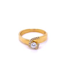 Vintage Ring 0.20 Ct Round Shape Natural Diamond , Solid 18k Yellow Gold , Estate Ring , One Of A Kind , Free Ring Resizing , ~~ S e t t i n g ~~ Solid 18k Yellow Gold 4.47 grams Ring Size 5.75,6,6.25,6.5,6.75;6.25 US ~~ Stones ~~ Main Stone: Round Shape Natural Diamond In Weight Of 0.20 Ct (Approx.) Clarity - Si2 Color - F Side Stones: Round Shape Natural Diamond In Weight Of 0.09 Ct (Approx.) Clarity - Si2 Color - F Feel free to contact us for inquiries and consultation and special requests. T Modern Yellow Gold Diamond Ring With Tension Setting, Gold Diamond Ring With Tension Setting And Modern Twist, Fine Jewelry Bypass Ring With Tension Setting For Promise, Cubic Zirconia Ring With Tension Setting And Round Band, Cubic Zirconia Ring With Tension Setting, Modern Round Bypass Ring With Tension Setting, Formal Yellow Gold Bypass Ring With Tension Setting, Modern Bypass Ring With Tension Setting, Formal Open Band Ring With Single Diamond