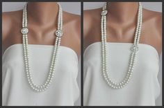 Chic,very stylish and elegant necklace !Beautiful combination of Ivory Glass Pearls with crystal brooch!It is perfect for weedings,bridesmaides, birdes mothers,groom mothers,congratulations, celebrations...or all your special occasionsIt will be perfect accessory for your elegant dresses as well as black little dressyo can combine it with your white t-shirts ,perfect summer accessory or with cashmiresthe lenght is 83 cm (32 6/8 inches )please let me know if you prefer another size.So simple, so Elegant Multi-strand Bridal Necklace For Wedding, Elegant Multi-strand Bridal Necklace, Elegant Multi-strand Wedding Necklace, Elegant Multi-strand Wedding Jewelry, Wedding Necklace Pearl, Handmade Wedding Jewellery, Etsy Clothes, Pearl Necklace Wedding, Necklace Bridal