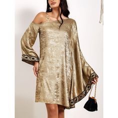 Season:Spring,Fall,Winter; Fabric:Polyester; Sleeve Length:Long Sleeve; Gender:Women's; Style:Elegant; Occasion:Christmas; Dresses Type:Sequin Dress; Pattern:Plain; Design:Sequins,Cold Shoulder; Neckline:Crew Neck; Listing Date:09/25/2024; Dress Length Type:Mini Dress; Print Type:non-printing Winter Evening Wear, Mini Dress Plus Size, Plus Size Autumn, Metallic Gold Dress, Winter Evening, Party Mini Dress, Christmas Party Dress, Plain Dress, Stil Elegant