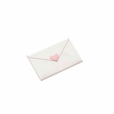 an envelope with a pink heart on the inside is shown in front of a white background