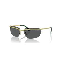 Sunglasses, Rectangular shape, SK7001EL, Black | Swarovski Designer Black Rimless Sunglasses, Luxury Gold Rimless Sunglasses, Swarovski White Sunglasses, Luxury Gold Rimless Shield Sunglasses, Swarovski Sunglasses Women, Chic Sunglasses, Cotton Gloves, Bracelet Tennis, Green Tones