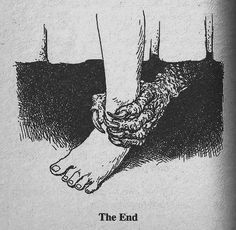 an image of a book with the title'the end'written in black and white