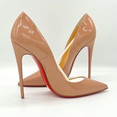 New In Box; Comes With Box, Dust Bag, 2 Sets Of Spare Heel Tips. Has Been Previously Authenticated By Pm. All Purchases Are Recorded Including Shipping Label And Packing To Support Safe Delivery To Final Destination. Luxury Brown Heels With Red Sole, Beige Luxury Heels For Professional Wear, Luxury Beige Heels For Office, Luxury Beige Patent Leather Heels, Elegant Beige Heels With Red Sole, Party Heels With Red Sole In Beige, Beige Heels With Red Sole For Party, Beige Party Heels With Red Sole, Luxury Beige Heels With Red Sole