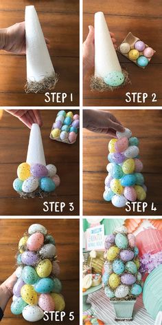 step by step instructions on how to decorate an easter tree