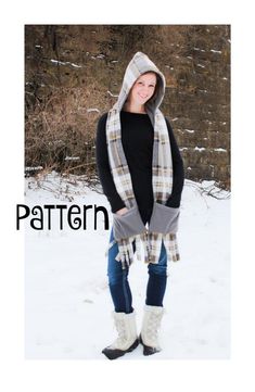 PDF PATTERN/TUTORIAL- NOT A FINISHED PRODUCT! Please read entire listing prior to purchase.Instant download (once your payment clears, usually within 5") for pattern to MAKE YOUR OWN hooded  scarf with pockets at the ends of the scarf!  Multiple sizes included and is also easily modifiable.  Sizes included are toddler, Youth Small, Youth Medium and Youth Large as well as adult.  Directions include fringe at the ends, but this can be omitted if desired. You will not receive anything in your physi Hooded Scarf With Pockets, Hooded Cowl Scarf, Ankara Scarf, Scarf Sewing, Scarf Sewing Pattern, Scarf With Pockets, Sewing Hats, Hooded Cowl, Tie Pattern