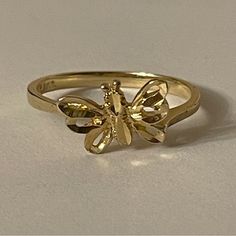 Stamped 14k Gold Butterfly Ring Size About 6.25 Gold Butterfly Ring, Dope Jewelry, Butterfly Ring, Ring Color, Gold Butterfly, Jewelry Inspo, Dainty Ring, Playing Dress Up, Womens Jewelry Rings