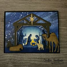 a nativity scene with the birth of jesus