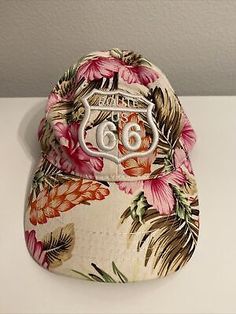 Trendy Fashion Route 66 Womens Pink Tropical Floral Hat Adjustable, Women's Accessories Pink Tropical, Floral Hat, Tropical Floral, Route 66, Trendy Fashion, Women's Accessories, Pink Ladies, Hats, Floral