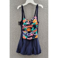 Swim Solutions Color Blocked Tummy-Control Swim Dress Women'S 12 Navy/Multicolor Swim Solutions Color Blocked Tummy-Control Swim Dress Women's 12 Navy/Multicolor Retail $109.00 Make A Splash At The Beach Or Pool With This Swim Solutions Color Blocked Tummy-Control Swim Dress. The Tank Style Top With Wide Straps And Shirred Front Accent Provide Comfortable Support, While The Navy And Multicolor Colorblock Pattern Adds A Touch Of Classic Style. The 1 Piece Swim Dress Features A Swim Skirt Bot Multicolor Fitted Sleeveless Swim Dress, Fitted Multicolor Sleeveless Swim Dress, Fitted Blue Color Block Tankini, Fitted Multicolor Swim Dress For Summer, Fitted Multicolor Summer Swim Dress, Fitted Multicolor Color Block Tankini, Swim Skirt, Swim Dress, Wide Straps