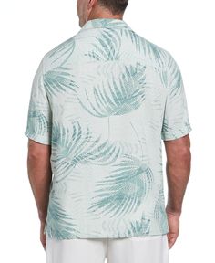 Embrace cool tropical style with this soft-draping Cubavera men's short sleeve button-down shirt. A palm dotted print pops with a fresh, modern look while the Cuban collar adds laidback retro charm. 100% Viscose Big & Tall Textured Viscose Fabric For Soft-Draping Style Palm Dotted Print Adds Eye-Catching Style Cuban Collar For A Retro Look Short Sleeves Machine Wash Imported | Cubavera Men's Big & Tall Palm Dotted Print Short Sleeve Shirt in Balsam Green, Size 4X, 100% Viscose Look Short, Tropical Style, Viscose Fabric, Mens Big And Tall, Big & Tall, Big And Tall, Retro Look, Dot Print, Men Short Sleeve