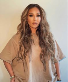 Adrienne Bailon Makeup, Adrienne Bailon Hair Color, Brown Carmel Hair Colors, Golden Honey Blonde Balayage Brunettes, Adrienne Bailon Hair, Honey Blonde Hair On Latinas, Adrienne Houghton, Rambut Brunette, Hair Colorful