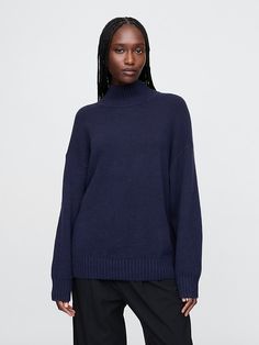 CashSoft Mockneck Sweater Gap Long Sleeve Sweater With Ribbed Cuffs, Gap Relaxed Fit Top For Winter, Gap Oversized Tops For Fall, Gap Fall Oversized Tops, Oversized Gap Tops For Fall, Gap Crew Neck Sweater For Fall, Classic Gap Tops For Winter, Classic Winter Tops From Gap, Soft Knit Relaxed Fit Funnel Neck Sweater