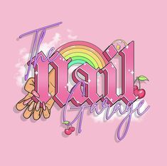 Rainbow funky logo Nail Company Logo Design, Nail Logos Ideas Business, Nail Tech Logo Design Ideas, Different Logo Styles, Nails By Logo, Logo Girly Design, Nail Branding Design, Nail Graphic Design, Nail Logo Ideas Graphic Design