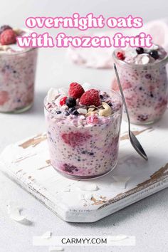 overnight oats with frozen fruit